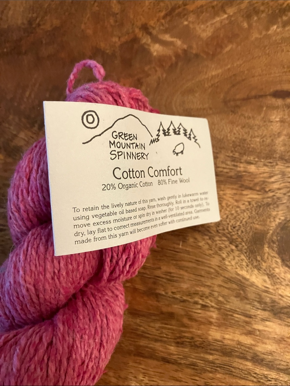 Green Mountain Spinnery Cotton Comfort Dusty Pink Organic Cotton Wool Yarn 180yd - Picture 4 of 7